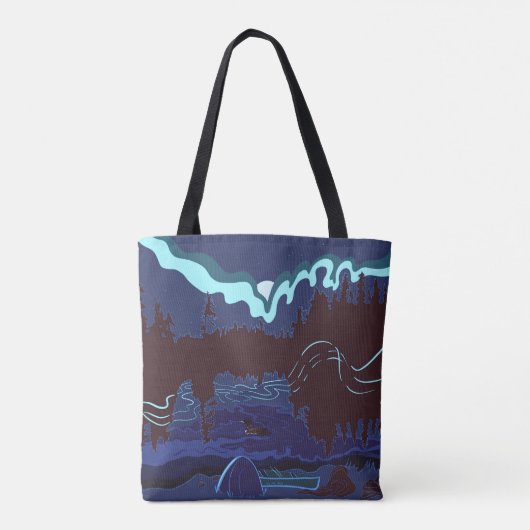 Boundary Waters Loon Campingplatz Tote Bag Tasche (Rückseite)