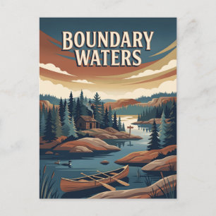 Boundary Waters Minnesota Kanu Vintage Poster Postkarte