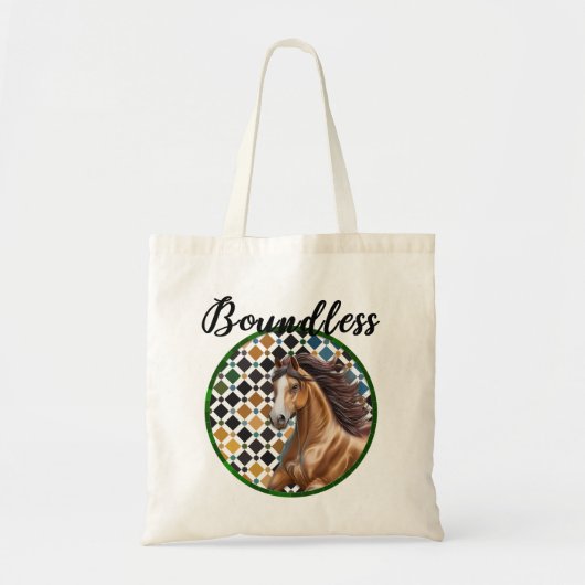 Boundless Horse Tote – Alhambra Geometric Art Bag Tragetasche (Vorne)