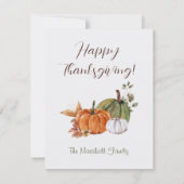 Bounty Harvest Erntedank Holiday Watercolor Mitteilungskarte (Rückseite)