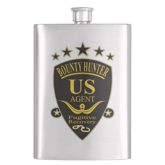 Bounty Junter Agent Premium Flask Flachmann (Vorderseite)