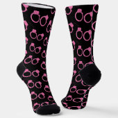 Bounty Junter Fun Rosa Handschellen drucken Socken (Gewinkelt)