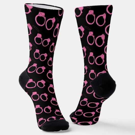 Bounty Junter Fun Rosa Handschellen drucken Socken (Gewinkelt)
