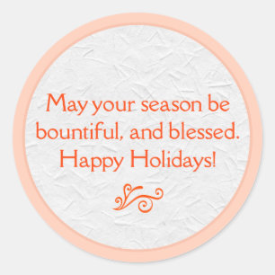 Bounty & segnete Holiday Round Sticker