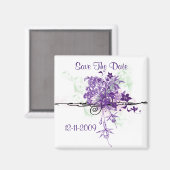 Bouquet Abstrakt Save the Date Magnet Square (Vorderseite/Rückseite)