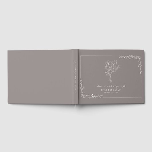 Bouquet Amethyst Gray Wedding Gästebuch (Voll)