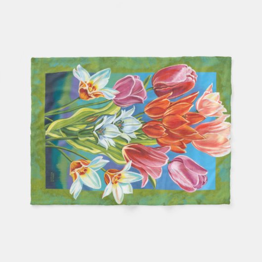 Bouquet an der Grenze III Fleecedecke (Vorderseite (Horizontal))