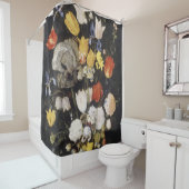 Bouquet aus Blume in einer Erdenware-Vase (1610) Duschvorhang (Beispiel)