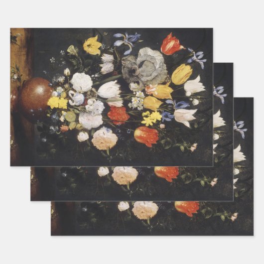 Bouquet aus Blume in einer Erdenware-Vase (1610) Geschenkpapier Set (Set)