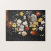Bouquet aus Blume in einer Erdenware-Vase (1610) Puzzle (Horizontal)