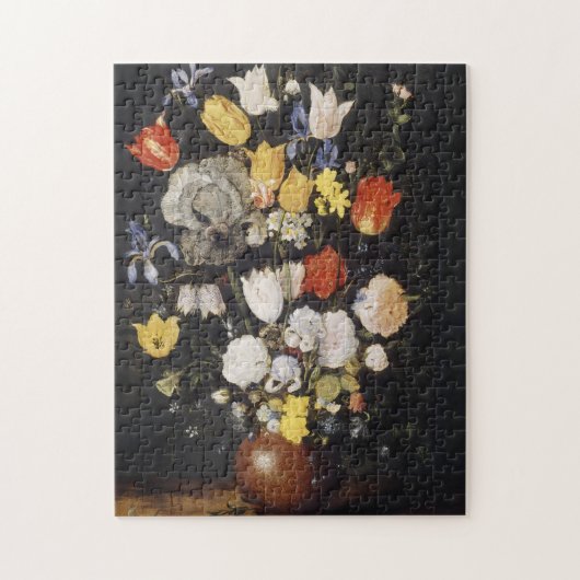 Bouquet aus Blume in einer Erdenware-Vase (1610) Puzzle (Vertikal)
