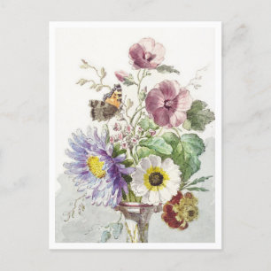 Bouquet aus Blume mit Schmetterlingsmalerei Postkarte