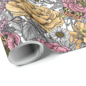 Bouquet aus Blume- Rose, Pfingsten, Molkereien Geschenkpapier (Rolleneckpunkt)