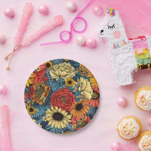 Bouquet aus Blume- Rose, Pfingsten, Molkereien Pappteller (Party)