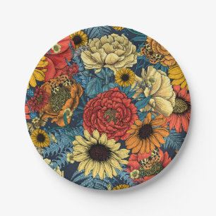 Bouquet aus Blume- Rose, Pfingsten, Molkereien Pappteller