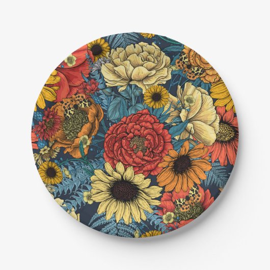 Bouquet aus Blume- Rose, Pfingsten, Molkereien Pappteller (Vorderseite)