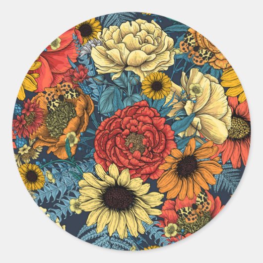 Bouquet aus Blume- Rose, Pfingsten, Molkereien Runder Aufkleber (Vorderseite)