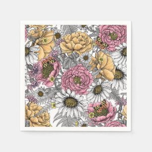 Bouquet aus Blume- Rose, Pfingsten, Molkereien Serviette