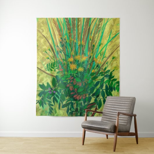 Bouquet aus der finnischen Bucht, Blumenkunst, grü Wandteppich (Beispiel)