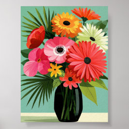 Bouquet aus Gänseblümchen - Florale Wandkunst im S Poster