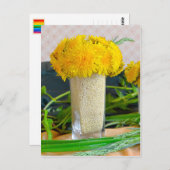 Bouquet aus gelben Lüstern auf der Postkarte (Vorne/Hinten)