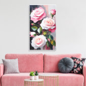 Bouquet aus rosa Rosen Leinwanddruck (Insitu (Wohnzimmer))