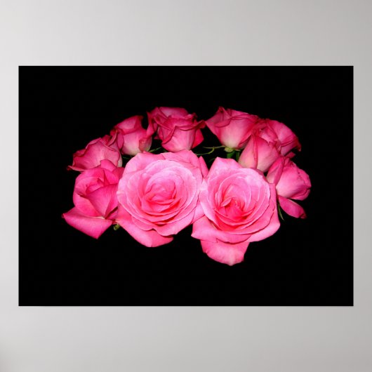 Bouquet aus rosa Rosen Poster (Vorne)