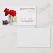 Bouquet aus roten Mohn Visitenkarte (Vorne/Hinten)