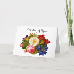Bouquet aus viktorianischen Rosen - In Gedanken be Dankeskarte