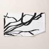 Bouquet Blanc: Abstrakt Weiß und Schwarz Badhandtuch Set (Handtuch)
