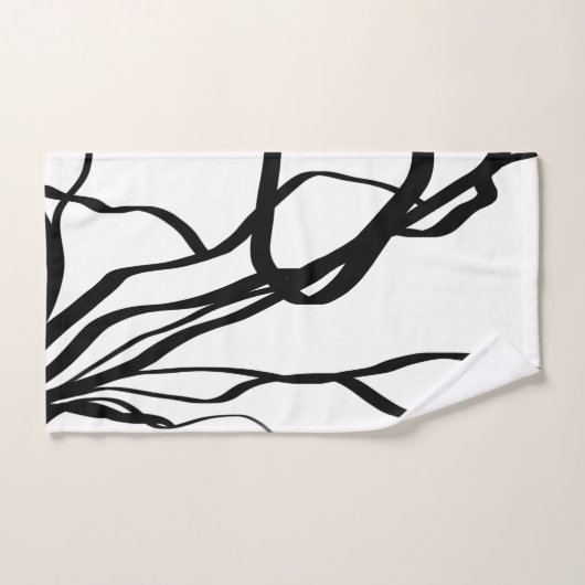 Bouquet Blanc: Abstrakt Weiß und Schwarz Badhandtuch Set (Handtuch)