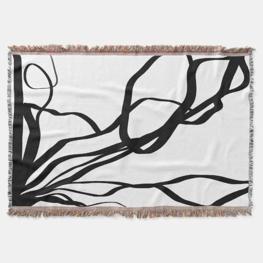 Bouquet Blanc: Abstrakt Weiß und Schwarz Decke (Vorderseite)