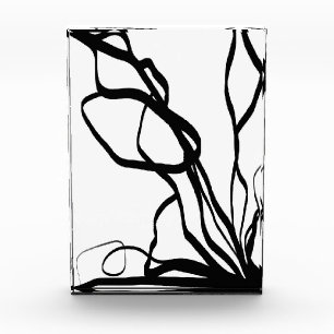 Bouquet Blanc: Abstrakt Weiß und Schwarz Fotoblock