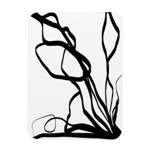 Bouquet Blanc: Abstrakt Weiß und Schwarz Magnet