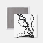 Bouquet Blanc: Abstrakt Weiß und Schwarz Magnet (Vorderseite/Rückseite)