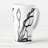 Bouquet Blanc: Abstrakt Weiß und Schwarz Milchtasse (Rechte Ecke)