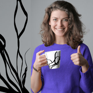 Bouquet Blanc: Abstrakt Weiß und Schwarz Milchtasse