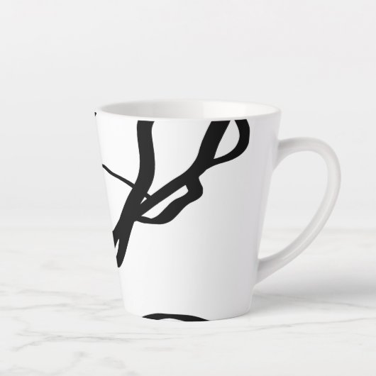 Bouquet Blanc: Abstrakt Weiß und Schwarz Milchtasse (Rechts)