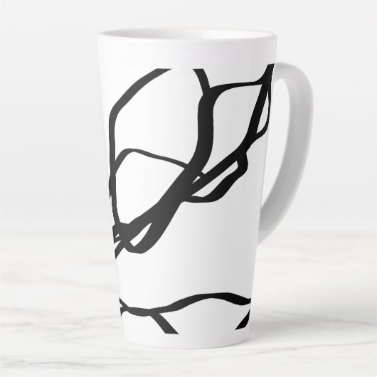 Bouquet Blanc: Abstrakt Weiß und Schwarz Milchtasse (Rechte Ecke)