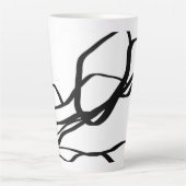 Bouquet Blanc: Abstrakt Weiß und Schwarz Milchtasse (Vorderseite)