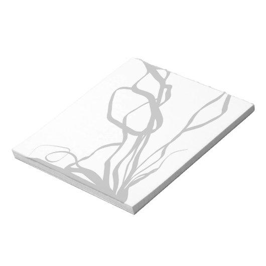 Bouquet Blanc: Abstrakt Weiß und Schwarz Notizblock (Rotiert)