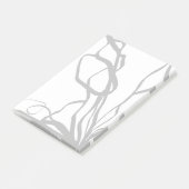 Bouquet Blanc: Abstrakt Weiß und Schwarz Post-it Klebezettel (angewinkelt)