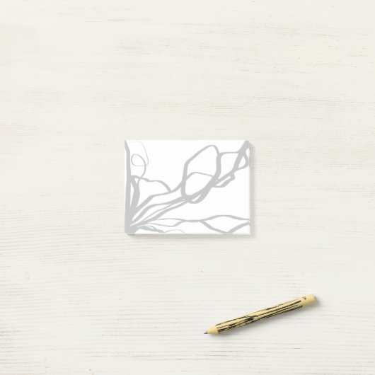 Bouquet Blanc: Abstrakt Weiß und Schwarz Post-it Klebezettel (Auf Schreibtisch)