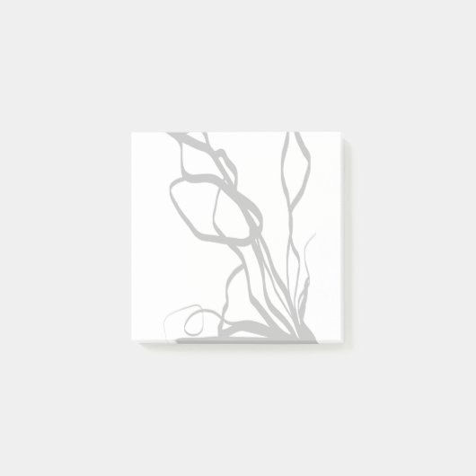 Bouquet Blanc: Abstrakt Weiß und Schwarz Post-it Klebezettel (Vorderseite)