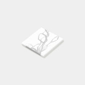 Bouquet Blanc: Abstrakt Weiß und Schwarz Post-it Klebezettel (angewinkelt)