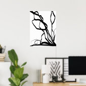 Bouquet Blanc: Abstrakt Weiß und Schwarz Poster (Heimbüro)