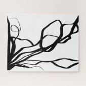 Bouquet Blanc: Abstrakt Weiß und Schwarz Puzzle (Horizontal)