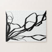 Bouquet Blanc: Abstrakt Weiß und Schwarz Puzzle (Horizontal)