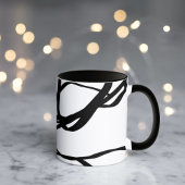 Bouquet Blanc: Abstrakt Weiß und Schwarz Tasse