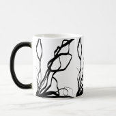 Bouquet Blanc: Abstrakt Weiß und Schwarz Verwandlungstasse (Links)